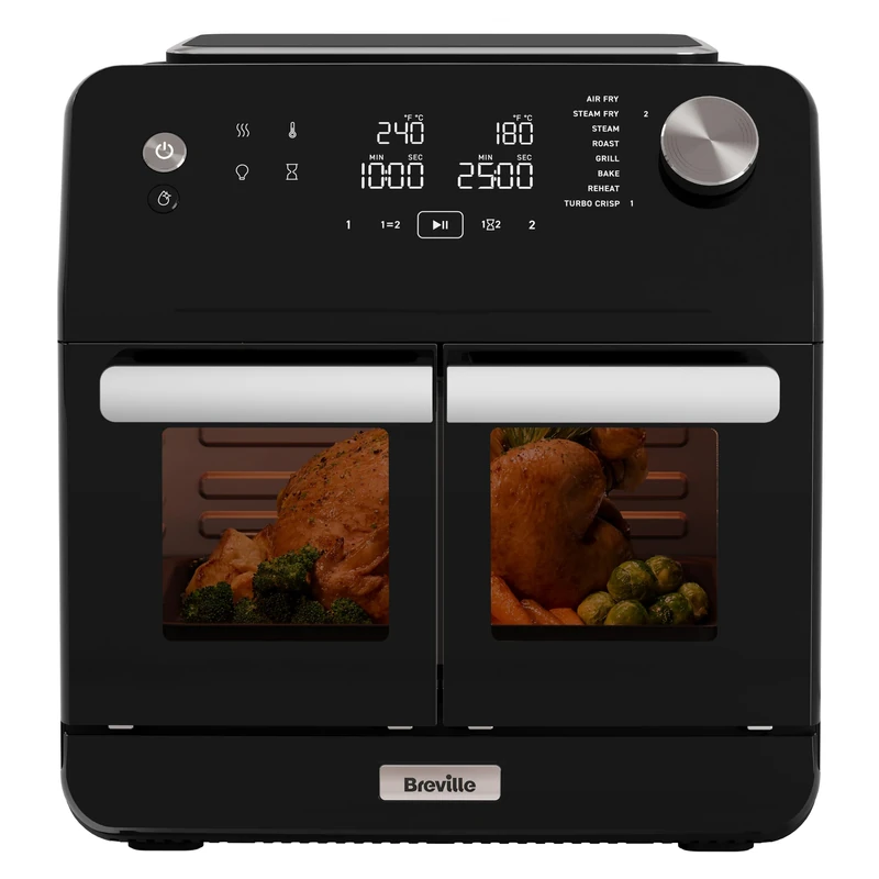 Breville Halo Flexi Steam Air Fryer, Black, VDF140