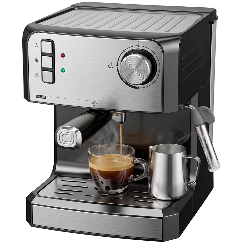 HOMCOM 850W Espresso Machine - 20 Bar Semi-Automatic with Frother