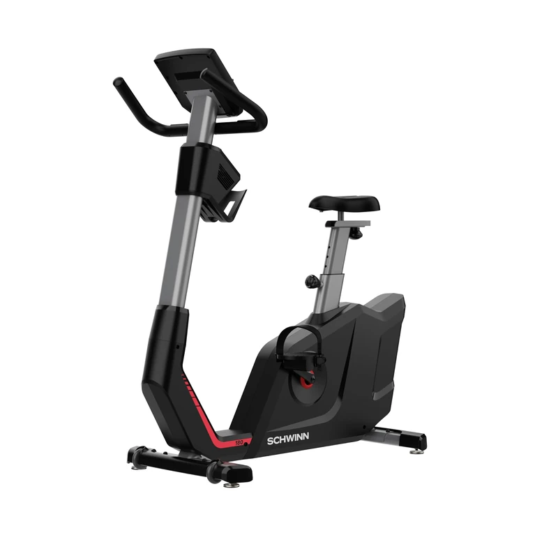 Schwinn Fitness 180 Upright Bike, Bluetooth Exercise Bike with 100 Magnetic Resistance Levels, LCD Console, JRNY Peloton Zwift App Connectivity, Adjustable Padded Seat, USB Charging Port
