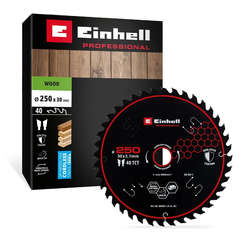 Einhell Professional TCT Saw Blade, Ø 250 x 30 mm, 40 T