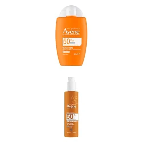 Avène SPF 50 Sun Protection - Ultra-Mat Fluid 50ml & Invisible Spray 200ml