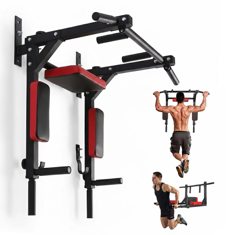 Relaxdays Pull-up & Dip Station, black