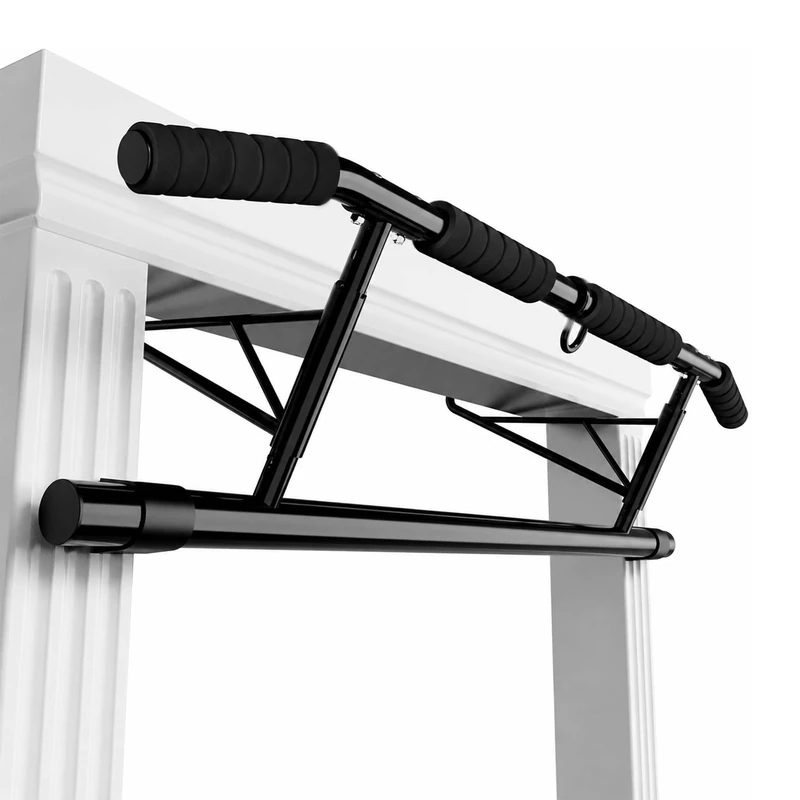 Relaxdays Doorframe Pull-Up Bar, hook-on, black