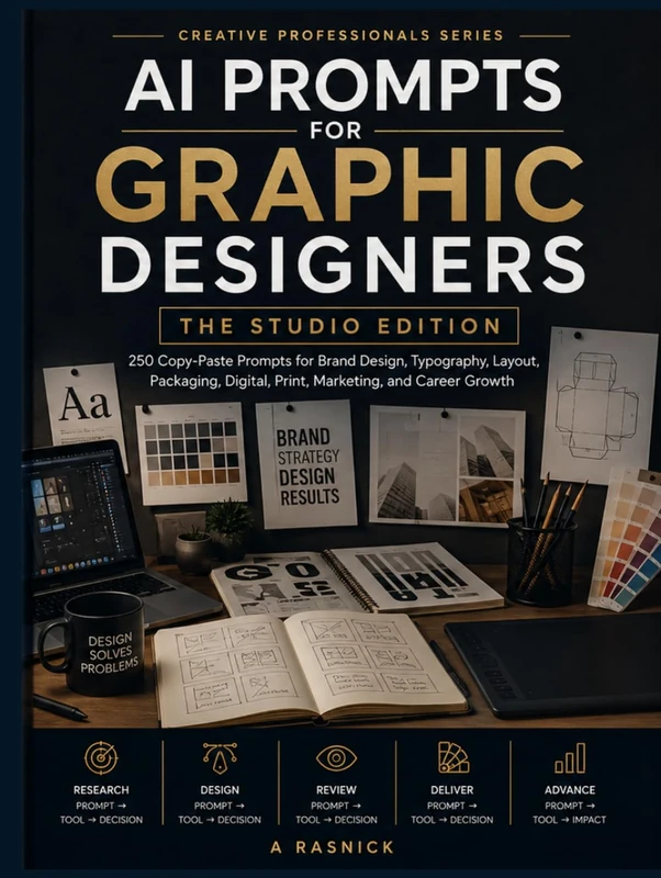 AI Prompts for Graphic Designers: 250 Copy-Paste Prompts for Brand Design, Typography, Layout, Packaging, Digital, Print, Marketing, and Career Growth (Creative Profressionals)