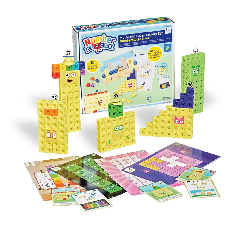 Learning Resources Numberblocks MathLink Cubes 31-40 Activity Set, Age 3+