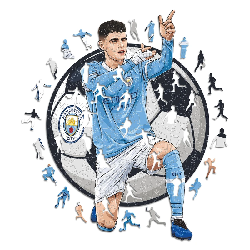 Iconic Puzzles - Phil Foden 2026, Manchester City, Officially Licensed Wooden Puzzle, 100% Sustainable, Gift for Adults & Kids, Size M, 270 Pcs