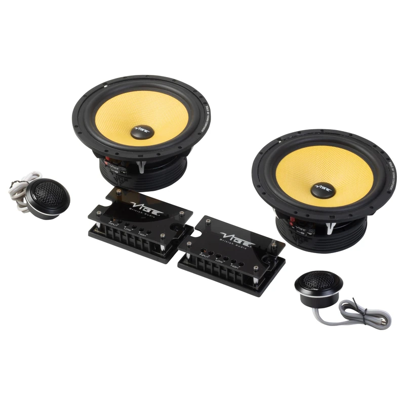 VIBE BlackAir BA6C-V6 6.5 Inch Two-Way Component Speaker System, 420W Peak, 45Hz–5kHz