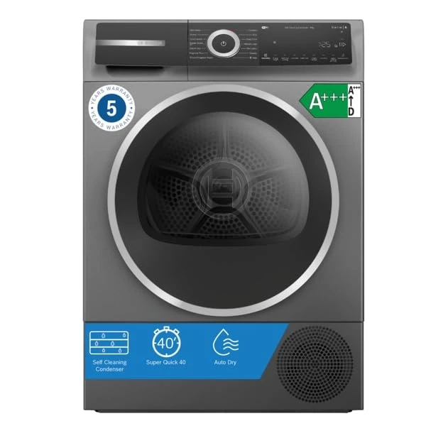 Bosch Series 6 WQH246DRGB Heat pump Tumble Dryer, 9 kg, Cast iron grey