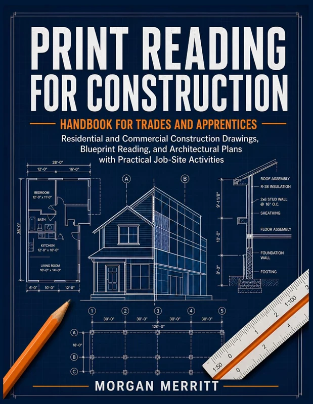 PRINT READING FOR CONSTRUCTION HANDBOOK FOR TRADES AND APPRENTICES: : Residential and Commercial Construction Drawings, Blueprint Reading, and Architectural Plans with Practical Job-Site Activities