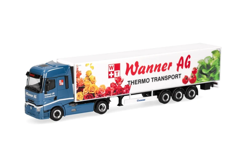 Herpa Renault refrigerated box semi-trailer truck model in 1:87 scale