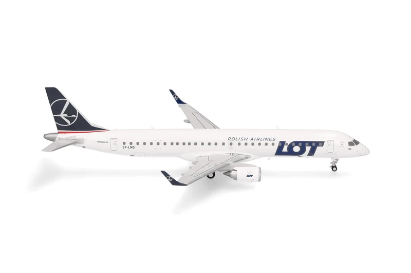 Herpa Embraer E195 model aircraft, LOT Polish Airlines