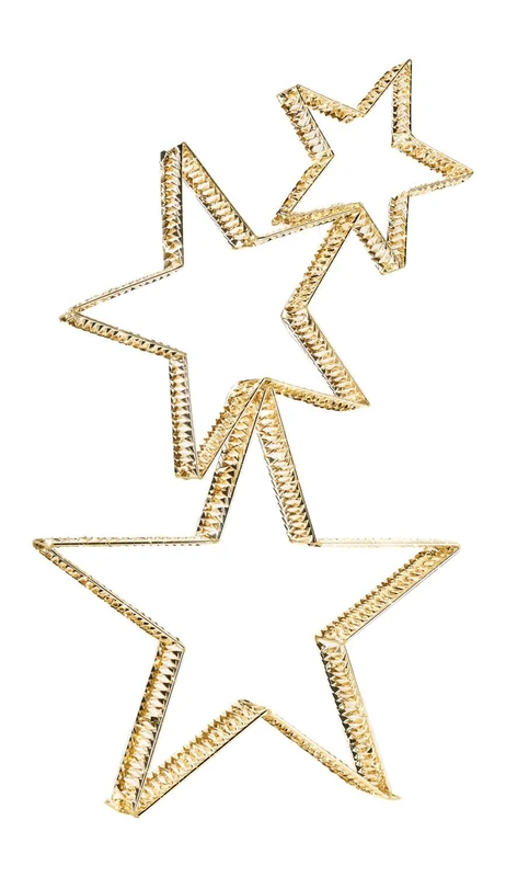 WeRChristmas Pre-Lit Twinkling Gold Star Stack, 140cm