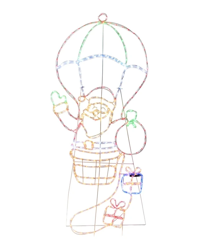 WeRChristmas Santa Hot Air Balloon Rope Light Silhouette, 140cm