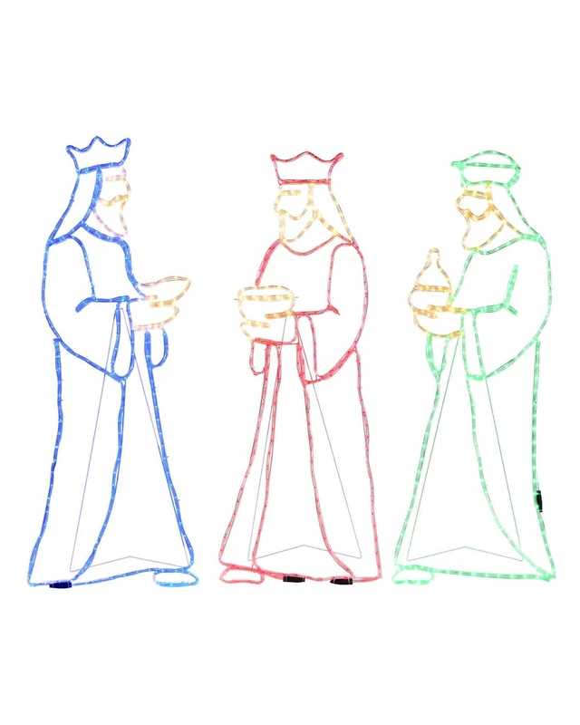 WeRChristmas Pre-Lit 3 Wise Men Rope Light Silhouette, 147cm