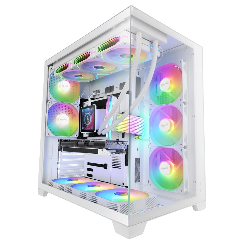Mars Gaming MCVPRO ATX PC Case 5x ARGB Fans Panoramic Design