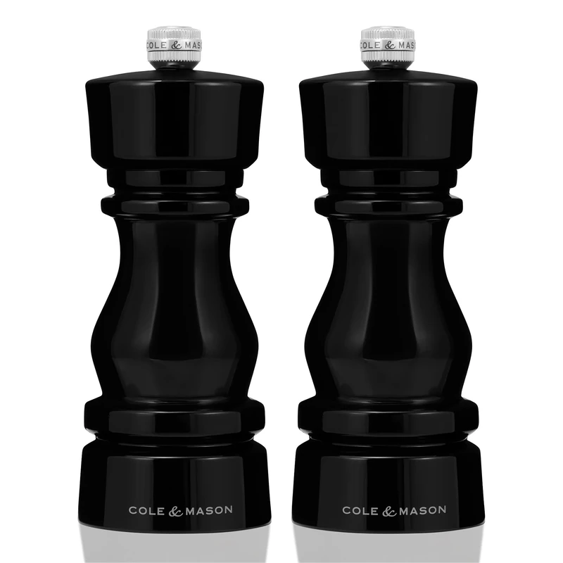 Cole & Mason London Salt and Pepper Grinder Set, Acrylic Black Gift Set