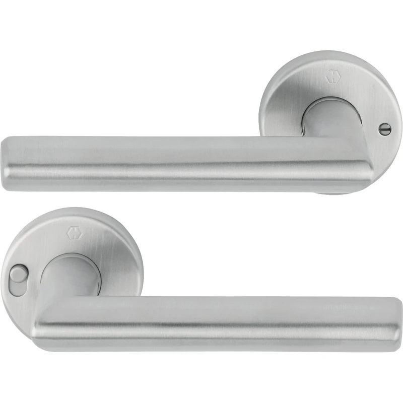 HOPPE Stockholm MiniLock Lever Pair Left Stainless Steel Matt