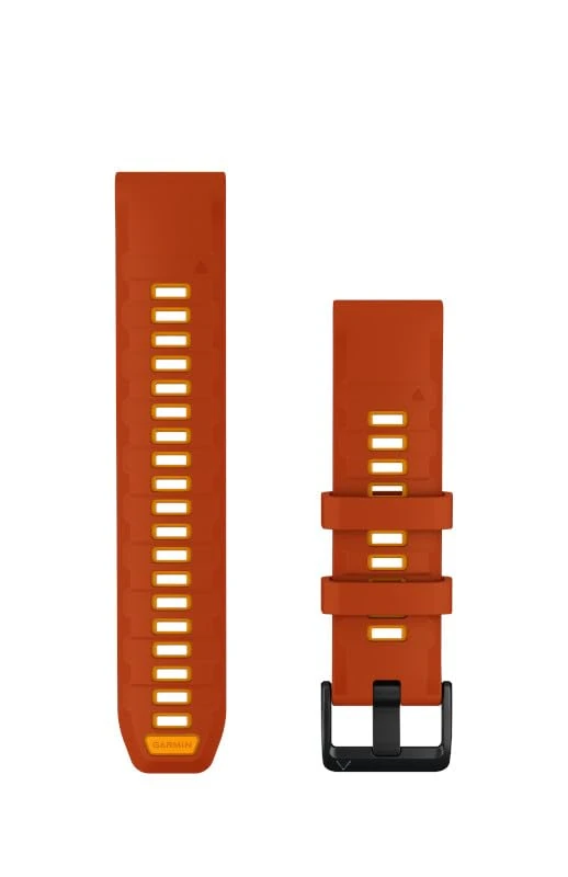 Garmin QuickFit Watch Band 22mm Silicone Strap, Autumn/Spark Orange
