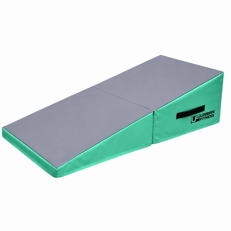 Urban Fitness Folding Incline Wedge Mat, 122 x 61 x 35 cm, Mint Green/Grey