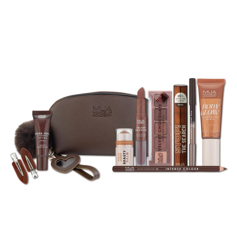 MUA Velvet Chocolate Makeup Gift Set, Includes Reusable Bag (Pack of 1)