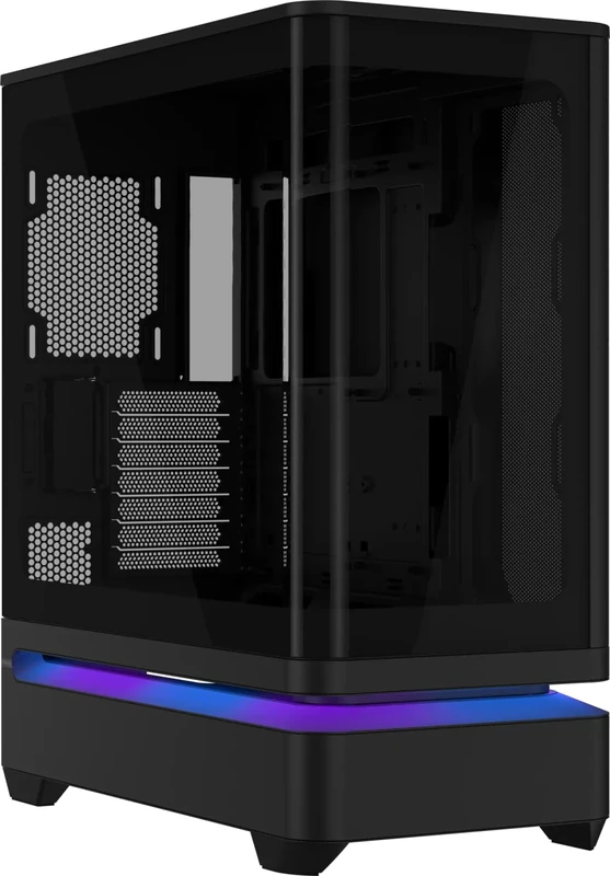 ASUS Prime AP304 ARGB is an ATX case with a curved glass panel and four pre-installed ARGB fans, supporting graphics cards up to 420mm in length - Black
