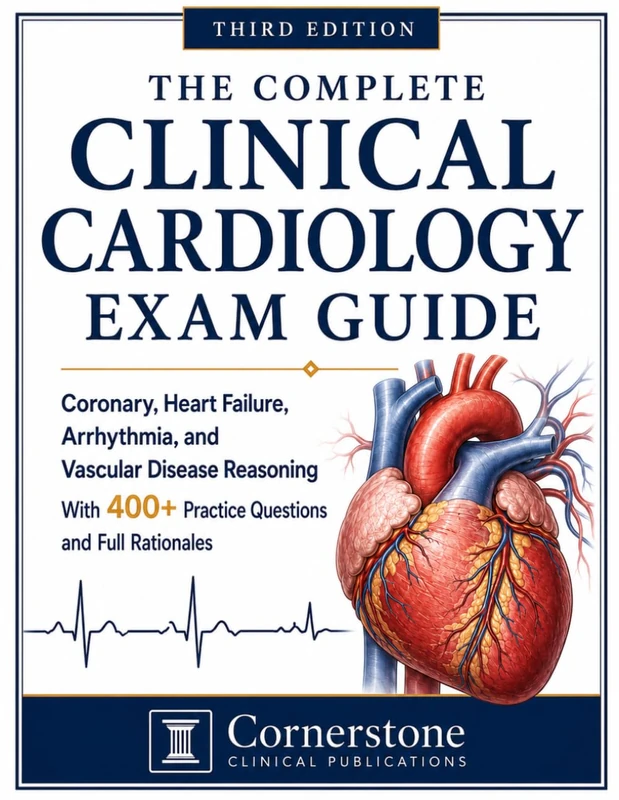 The Complete Clinical Cardiology Exam Guide: Coronary, Heart Failure, Arrhythmia, and Vascular Disease Reasoning With 400+ Practice Questions and Full Rationales