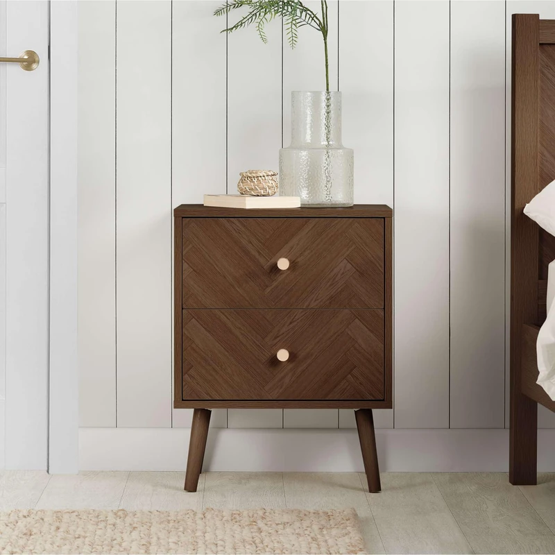 Birlea Herringford 2 Drawer Bedside (Walnut)