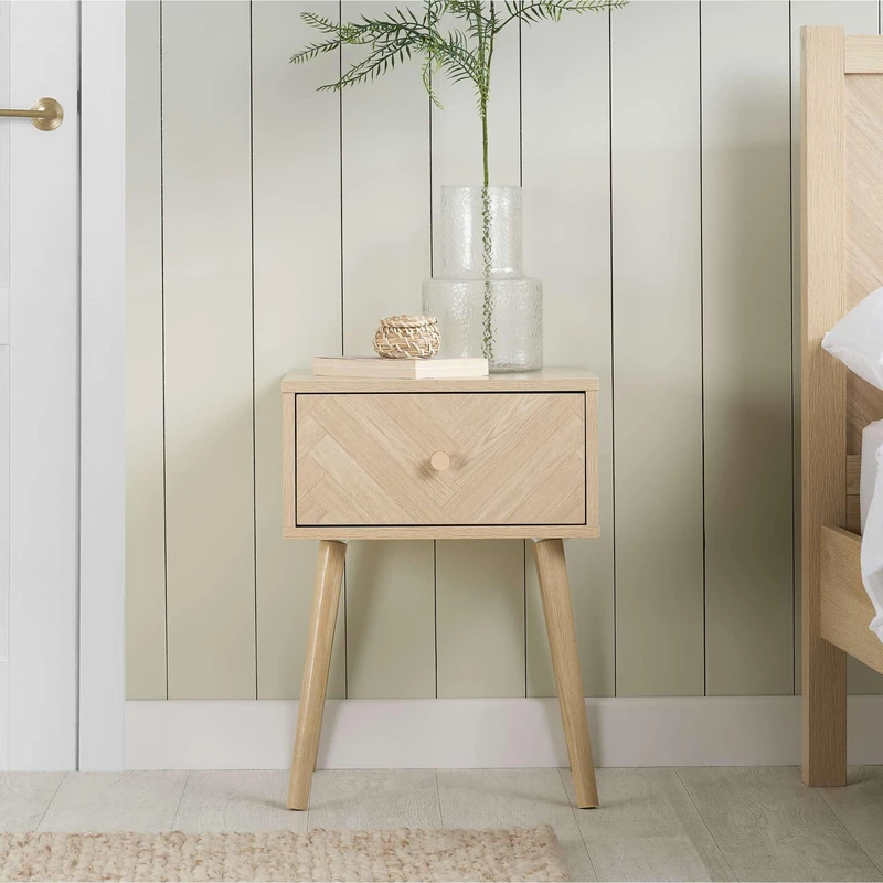 Birlea Herringford 1 Drawer Bedside (Oak)