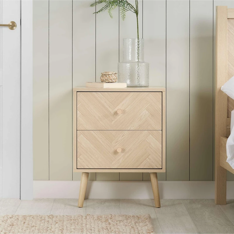 Birlea Herringford 2 Drawer Bedside (Oak)