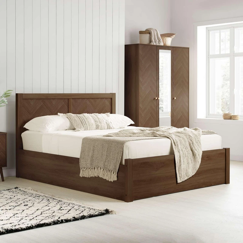 Birlea Herringford Double Ottoman Bed (Walnut)