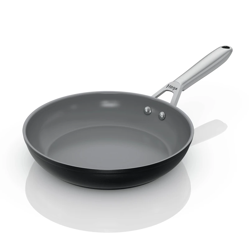 Ninja Ceramic Pro 24cm Frying Pan, Oven Safe to 285°C, All Hob Compatible, Cooking Surface Made PTFE & PFAS-Free, Full Induction Base, Black CW30024EUIBK