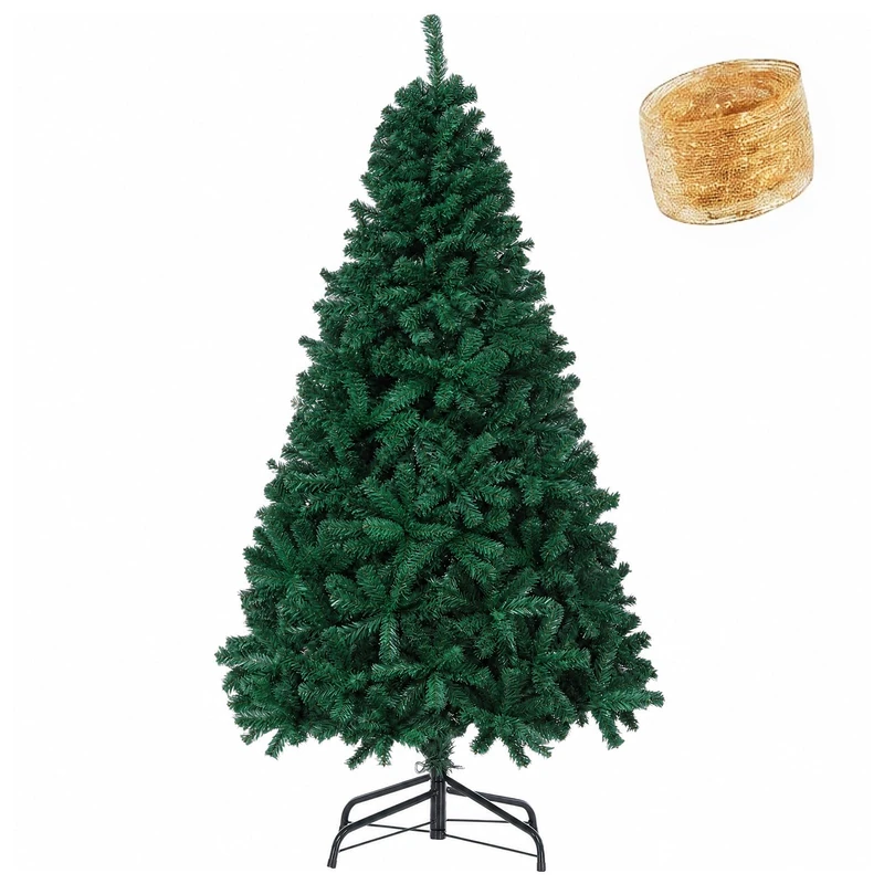 COMHOMA Christmas Tree 6ft, Artificial Christmas Tree with 800 Tips Xmas 180CM Foldable Metal Stand for Indoor Outdoor Holiday Decorations
