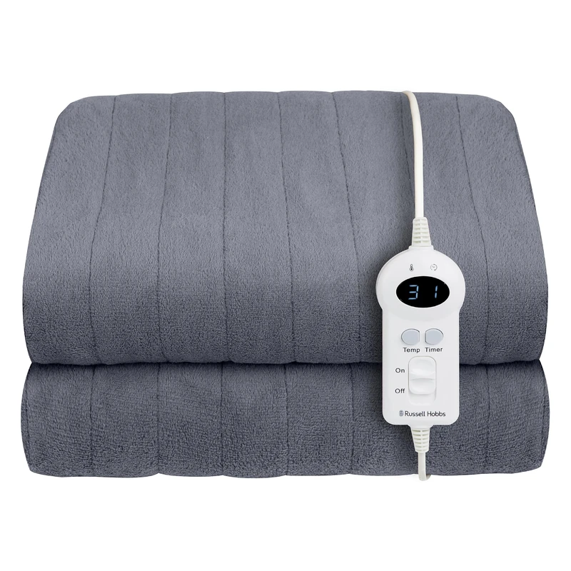Russell Hobbs RHHT1003GRY Electric Blanket Sherpa/Microfleece Heated Throw