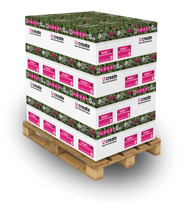 U:Create A4 75 g/m² - 200 Reams of 500 Sheets, 100000 Sheets, 40 Boxes, White