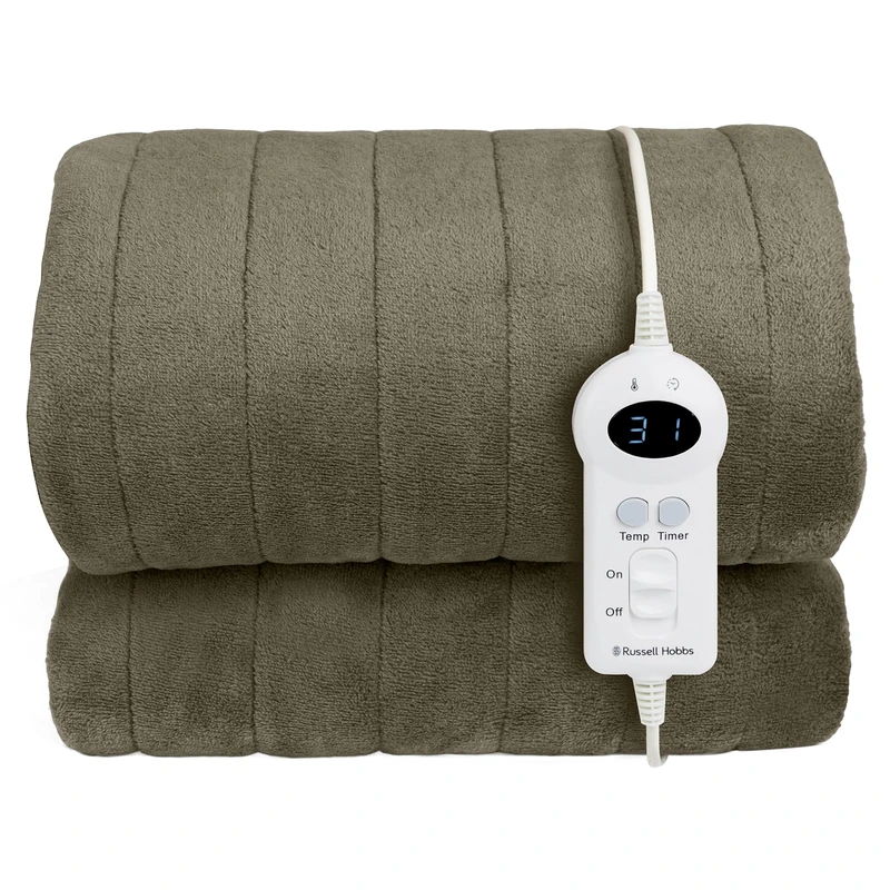 Russell Hobbs RHHT1003GRN Electric Blanket Sherpa/Microfleece Heated Throw