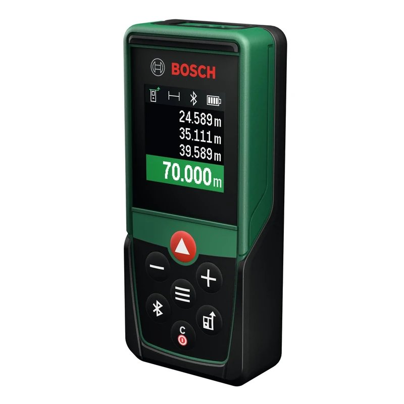 Bosch Laser Measure PLM70-23C (Measuring Range up to 70 m, Bluetooth connectivity, Area and Volume calculations, high-Quality Color Display, Bosch MeasureOn app Compatible)