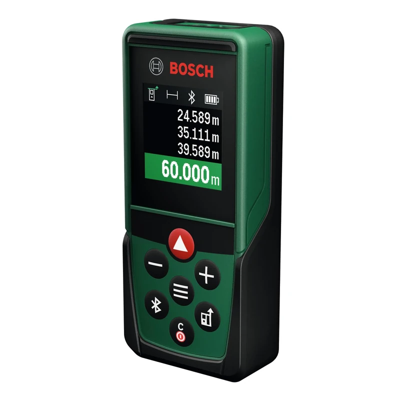 Bosch Laser Measure PLM60-23C (Measuring Range up to 60 m, Bluetooth connectivity, Area and Volume calculations, high-Quality Color Display, Bosch MeasureOn app Compatible)