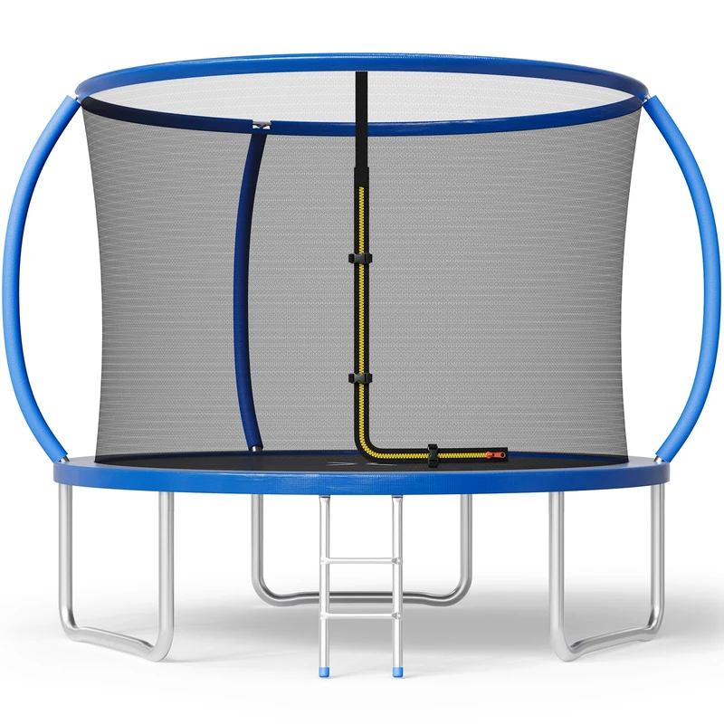 JUMMICO 6FT/7.5FT/10FT/12FT Trampoline Outdoor with Safety Enclosure Net - Complete Outdoor Garden Trampoline for Kids & Adults Spring Tool Home Fitness Family Play Equipment