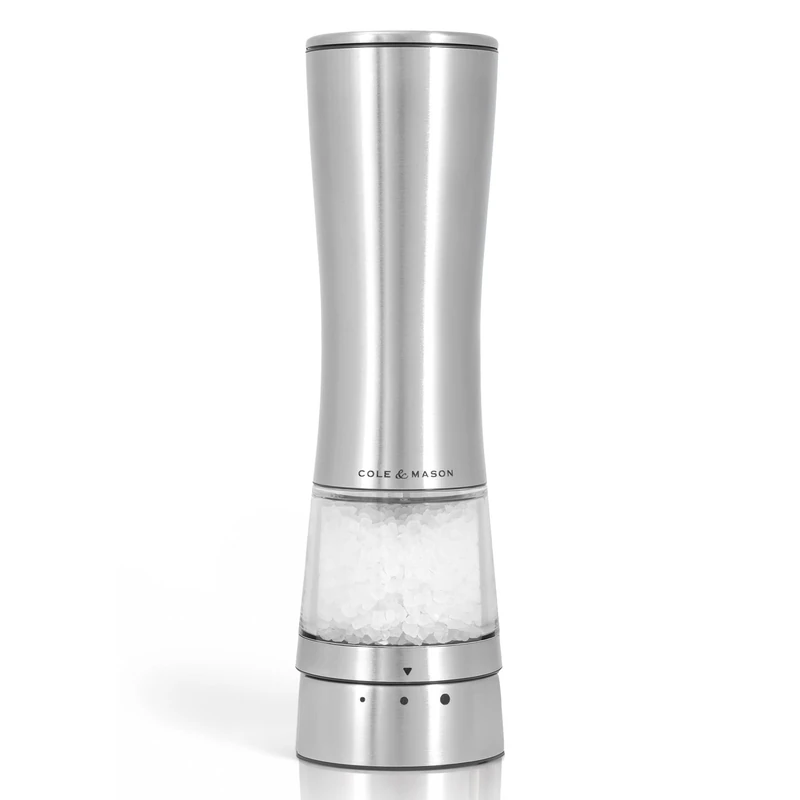 Cole& Mason Derwent Electric Salt Grinder, Rechargeable, 3 Grind Settings