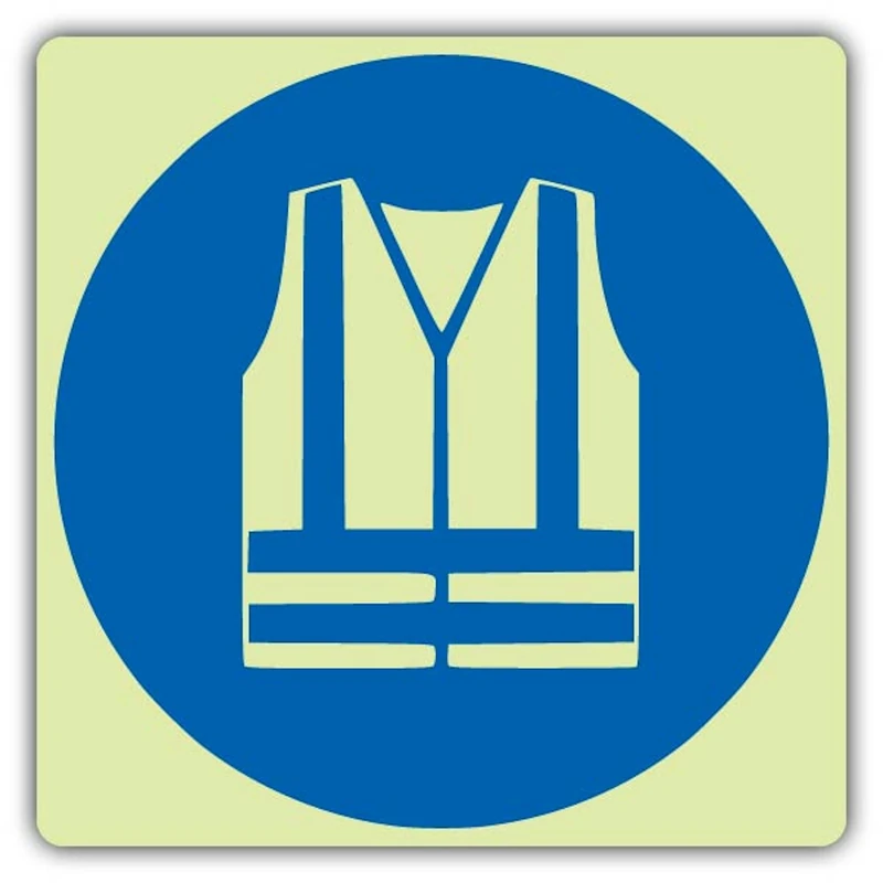 V Safety Hi Vis Jacket Symbol Sign - 450 x 450 mm - Double Glow Rigid