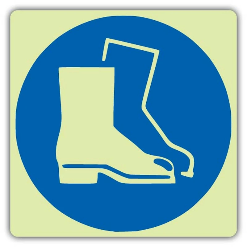 V Safety Foot Protection Must Be Worn Symbol Sign - 450 x 450 mm