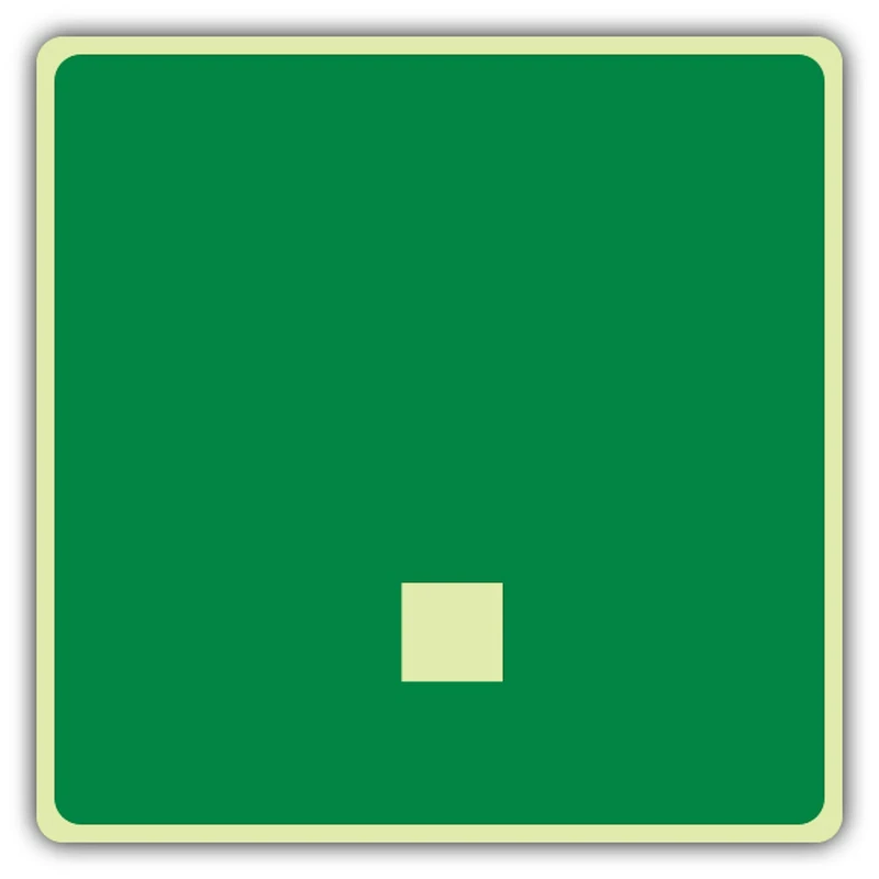 V Safety Full Stop Sign - 450 x 450 mm - Triple Glow Rigid - Green