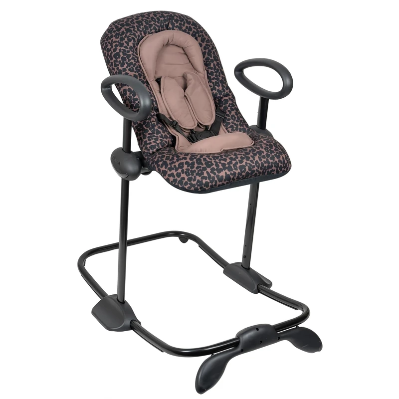 BÉABA Up & Down Bouncer, 4 Heights, 3 Recline Positions, Leopard