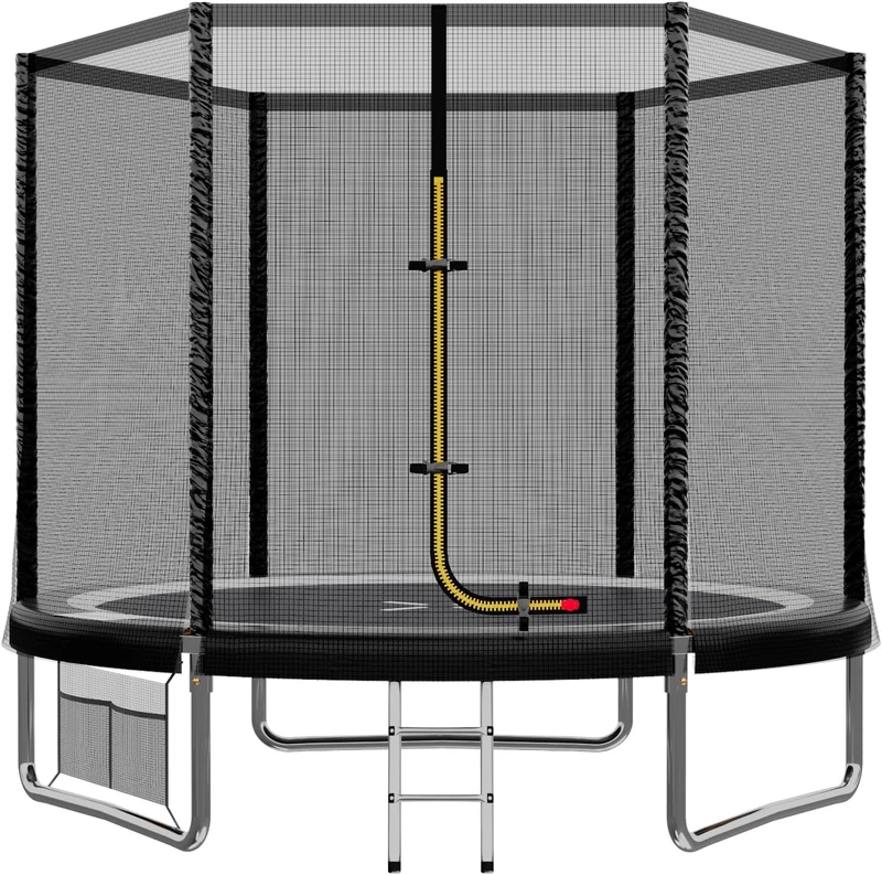 JUMMICO Garden Trampoline for Children, 6ft/7.5ft/10ft/12ft Trampoline Outdoor Safety net and Padded Poles for Children Indoor Outdoor Fitness,Maximum up to 150 kg
