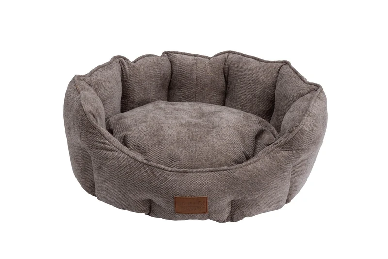 House of Paws Mocha Chenille Oval Nesting Dog Bed, Medium