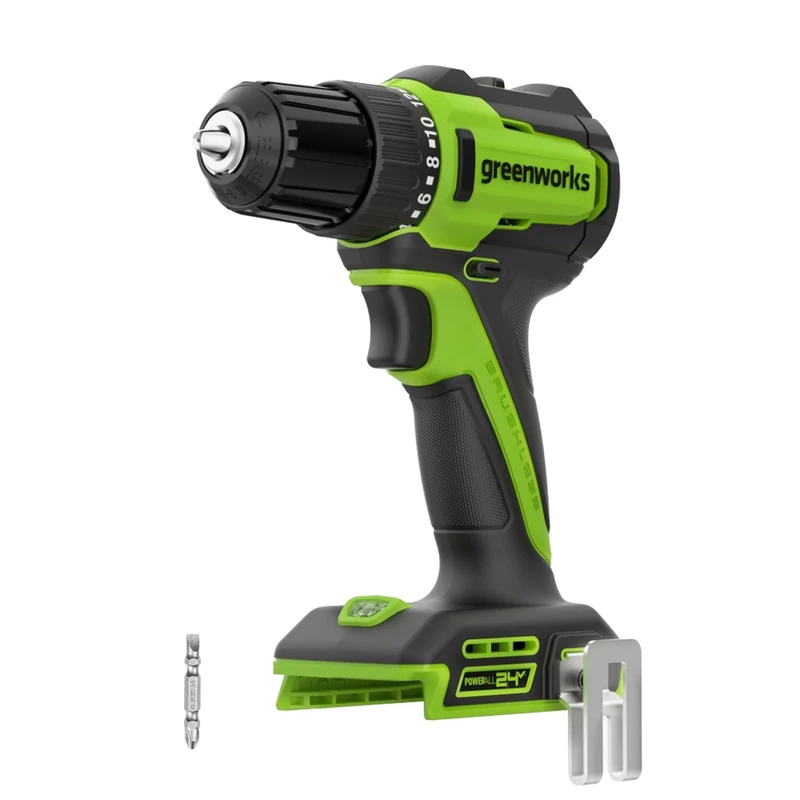 Greenworks 24V Cordless Brushless 35Nm Drill Driver Without Battery and Charger (Lightweight, LED Work Light, 19+1 Clutch) DD335