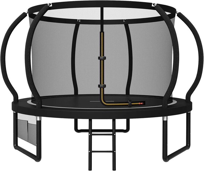 JUMMICO Garden Trampoline for Children, 6ft/7.5ft/10ft/12ft/14ft/16ft Trampoline Outdoor Safety net and Padded Poles for Children Indoor Outdoor Fitness,Maximum up to 150 kg