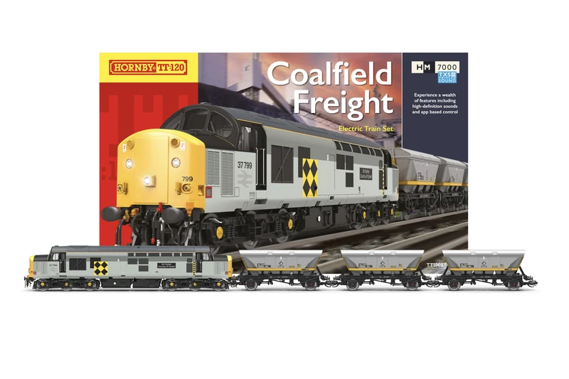 Hornby TT1008TXSM TT:120 Gauge Model Train Set - Coalfield Freight Train Set - DCC Sound Fitted