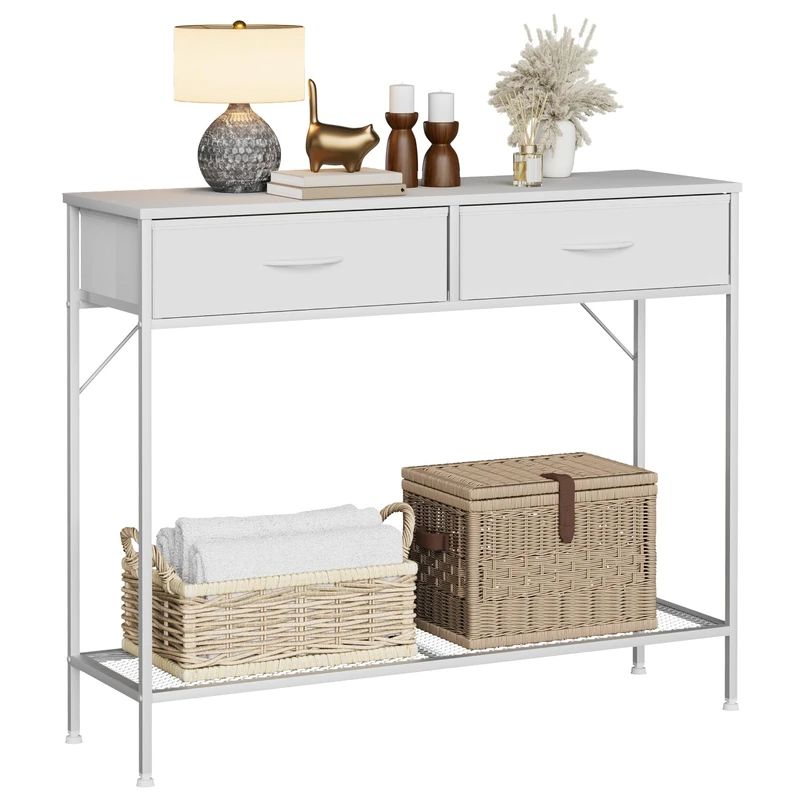 Feonase Console Table 100cm - Hallway Entryway Storage White