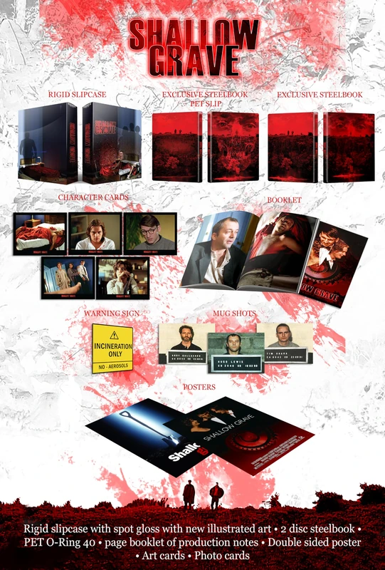 Shallow Grave Collector's Edition [4k UHD & Blu-Ray] Limited Edition Steelbook [Region B]